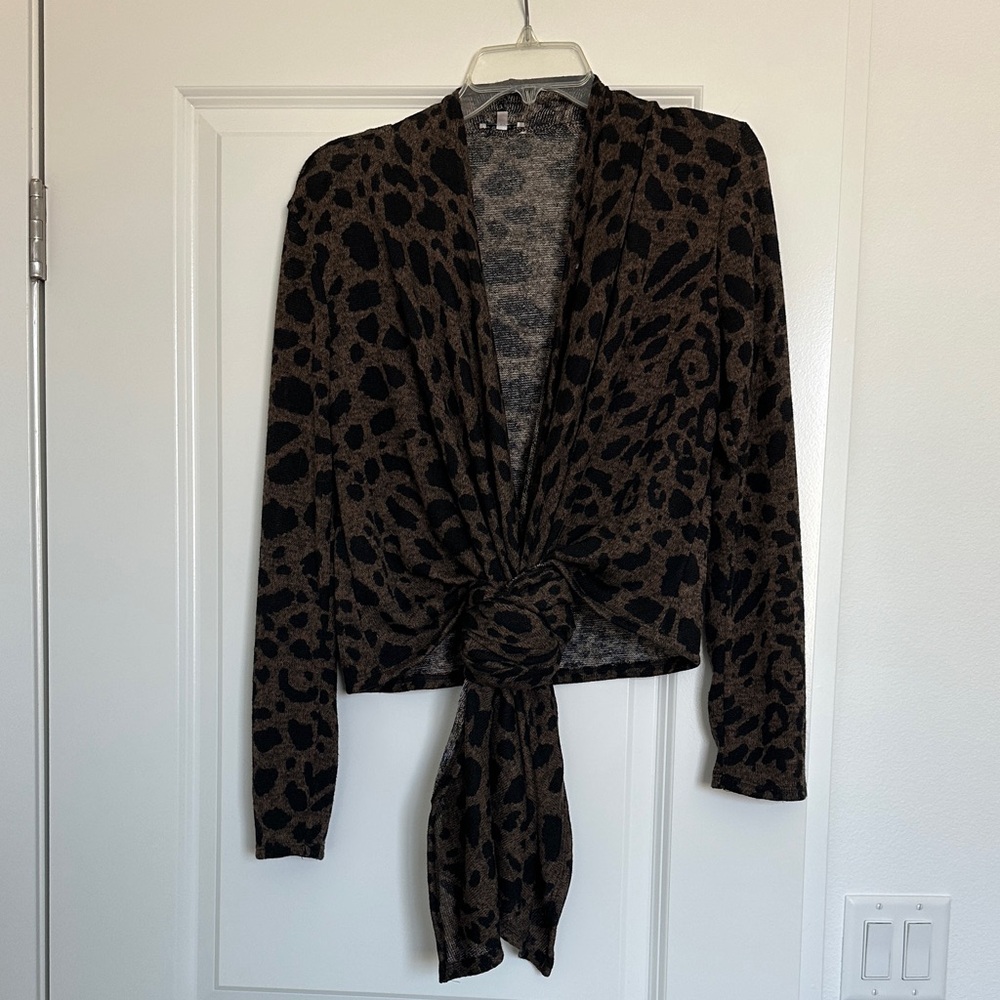Cecico Animal Print Knit Cardigan
